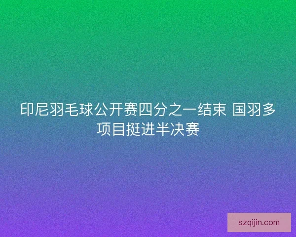 印尼羽毛球公开赛四分之一结束 国羽多项目挺进半决赛
